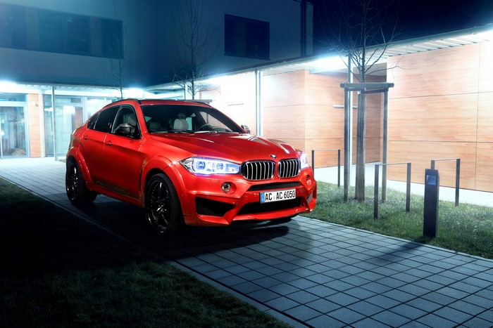 Red AC Schnitzer BMW X6 FALCON parked at night