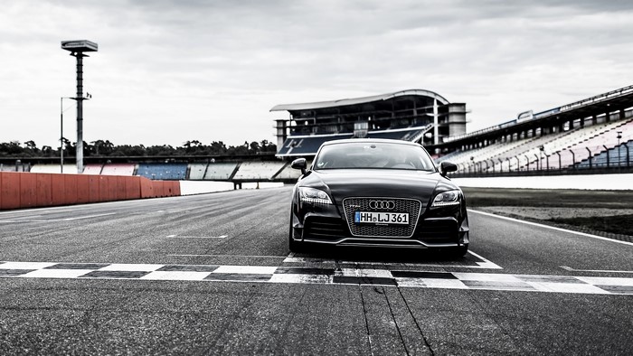 Black Audi TT RS Coupe on a Race Track
