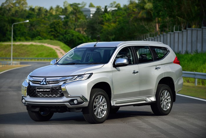 Silver Mitsubishi Pajero Sport SUV on a Road