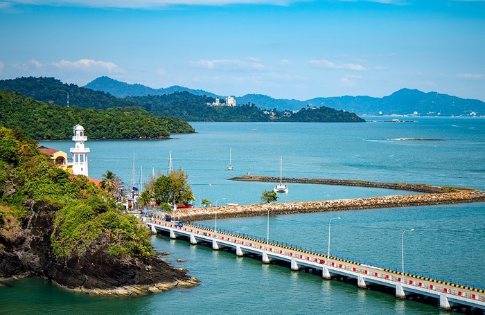 Langkawi Malaysia Scenery with Lighthouse and Bridge