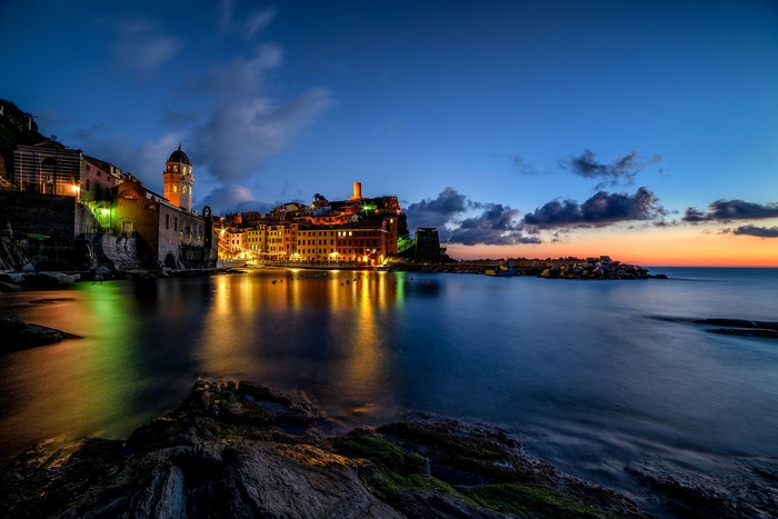 Vernazza, Cinque Terre park, Italy at night