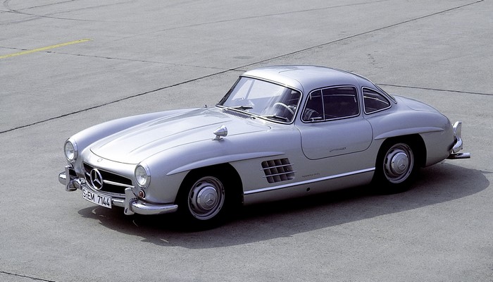 Silver 1954-57 Mercedes-Benz 300 SL (W198) Coupe