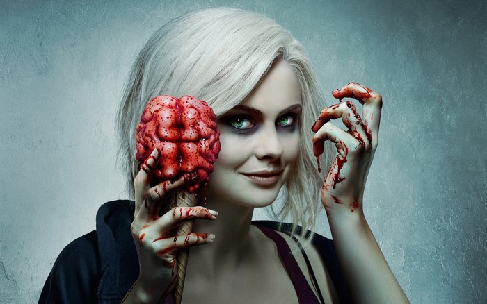 Liv Moore from iZombie holding a brain