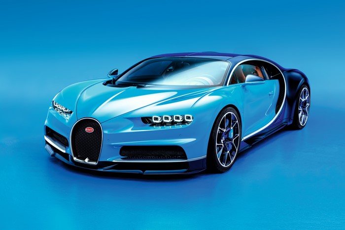 Bugatti Chiron Light Blue Metallic Luxury Car