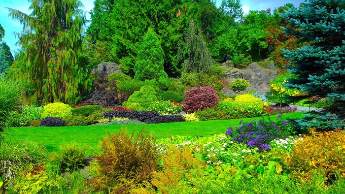 Queen Elizabeth Garden with Lawn and Trees