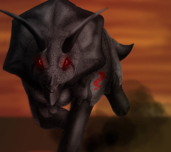 Turanoceratops with red markings