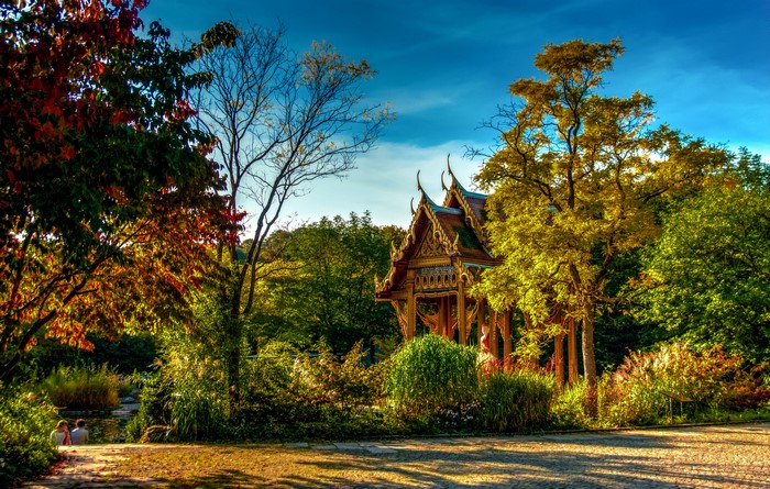 Thai Pagoda in Autumn Park, Sendling-Westpark, Munich