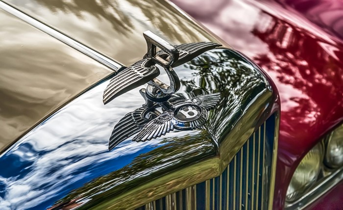 Bentley hood ornament and grille