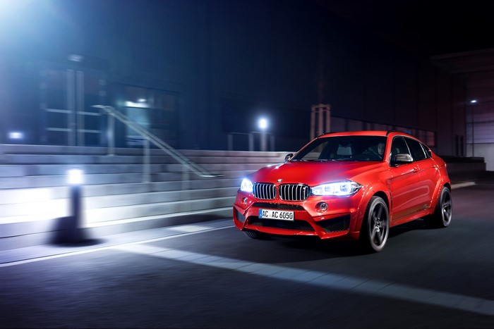 Red 2016 AC Schnitzer BMW X6 FALCON at night