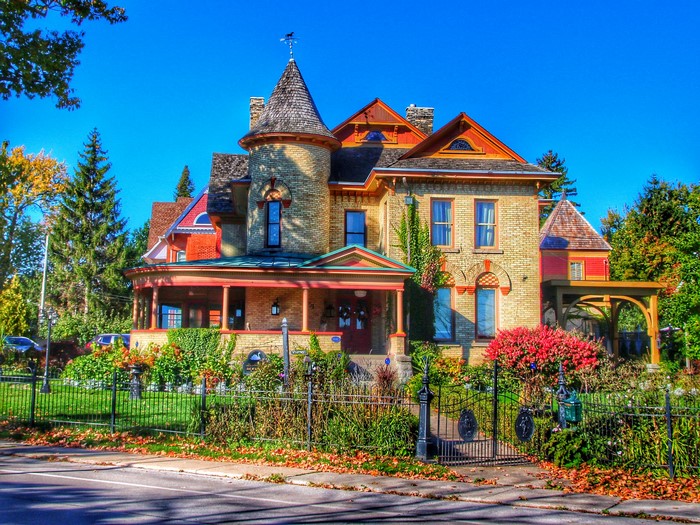 Victorian House with Turret and Garden