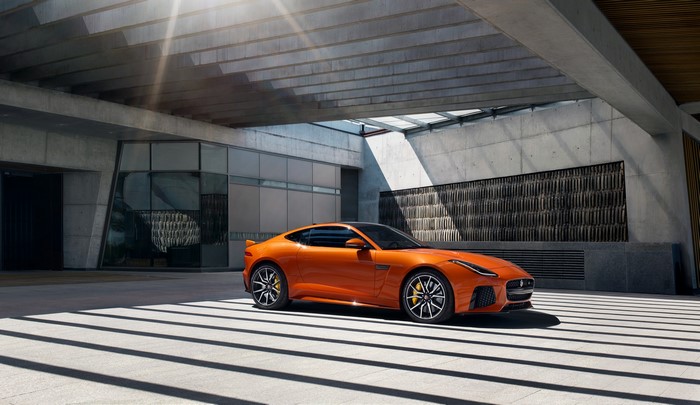 Orange Jaguar F-Type SVR parked outdoors