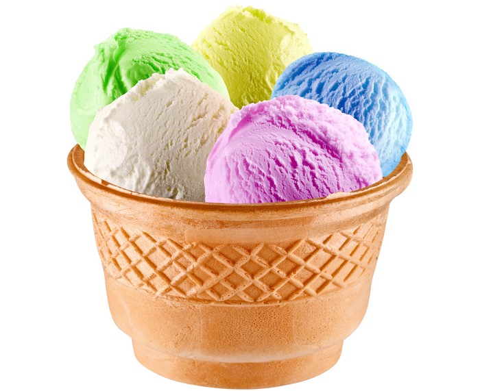 Ice cream in a waffle cone