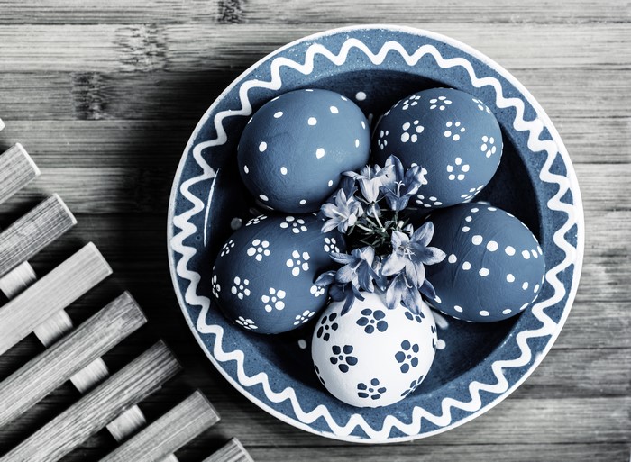 Easter Eggs in a Decorative Plate