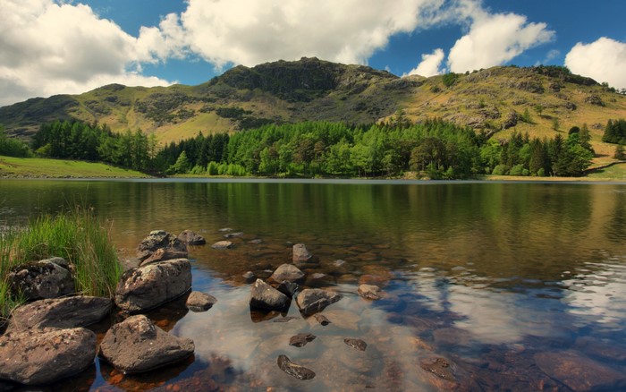 Lake with Mountains and Forest in Millbeck, England
