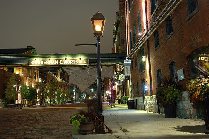 Gooderham & Worts Distillery District at Night, Toronto