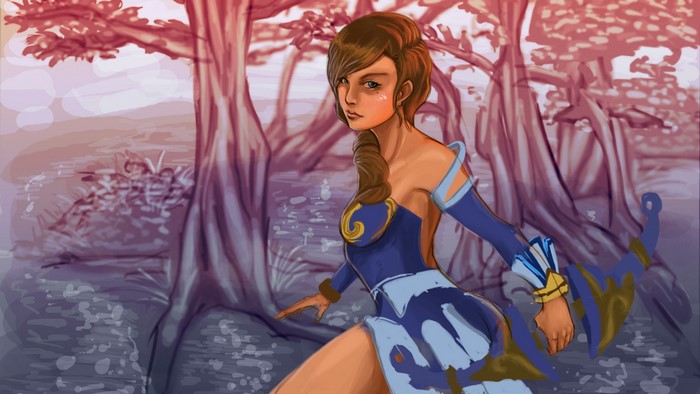 Mirana from DOTA 2 in a forest