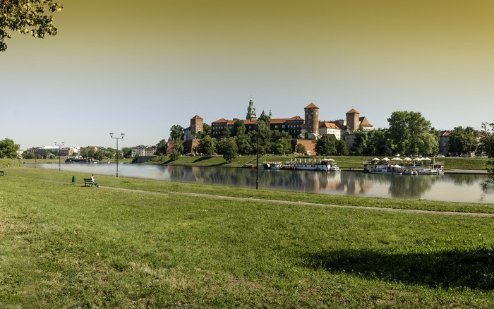 Wawel Royal Castle and Vistula River in Krakow, Poland