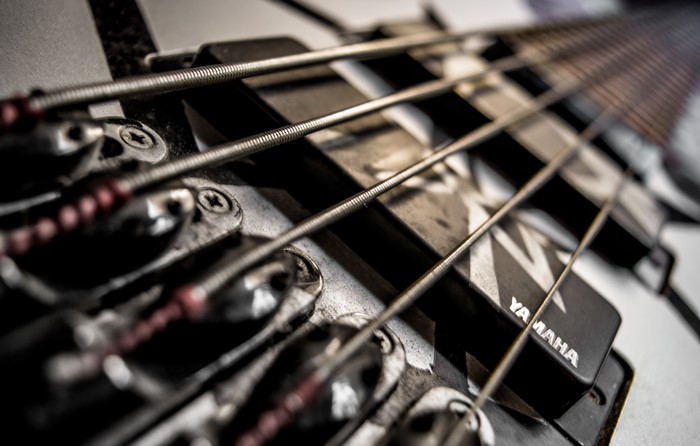 Yamaha Bass Guitar Strings Closeup