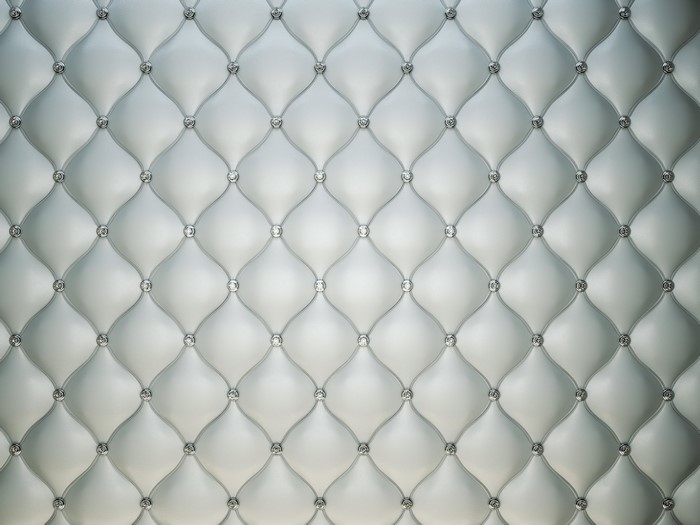 White tufted leather texture with diamonds