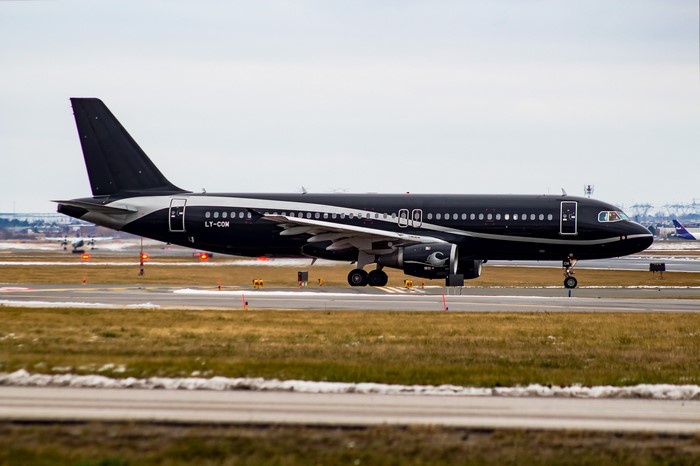Black Avion Express Airbus A320-200 on tarmac