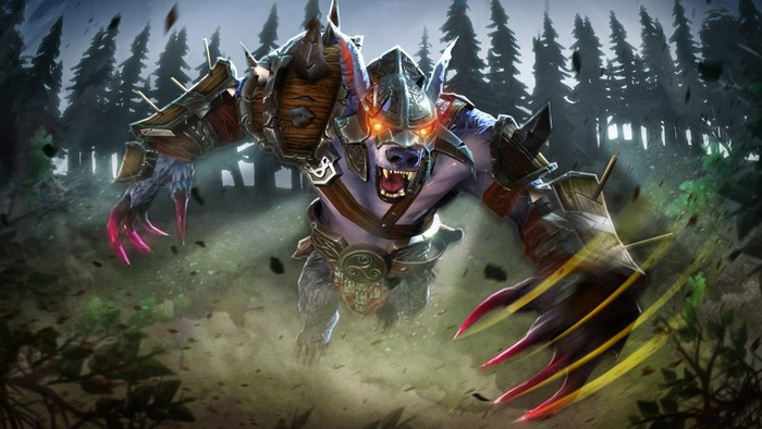Ursa Warrior from DOTA 2 in a forest