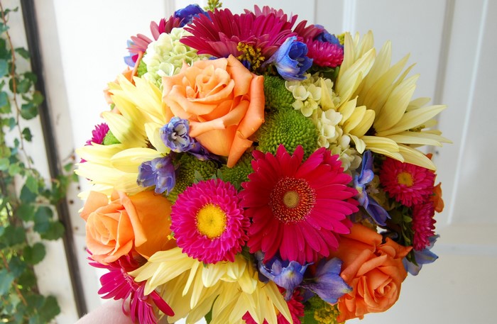 Bouquet of Roses, Gerberas, and Asters