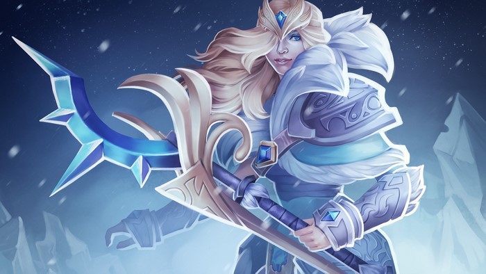 Crystal Maiden from DOTA 2 with a Mage Staff