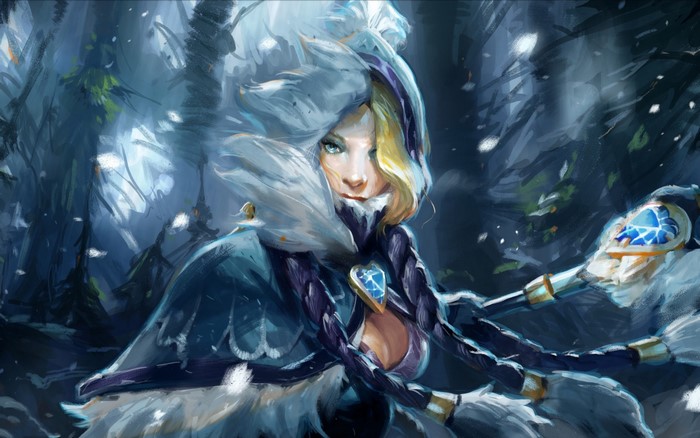 Crystal Maiden from DOTA 2 with a Mage Staff