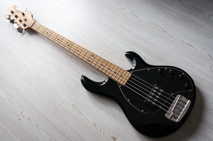 Black 5-string bass guitar