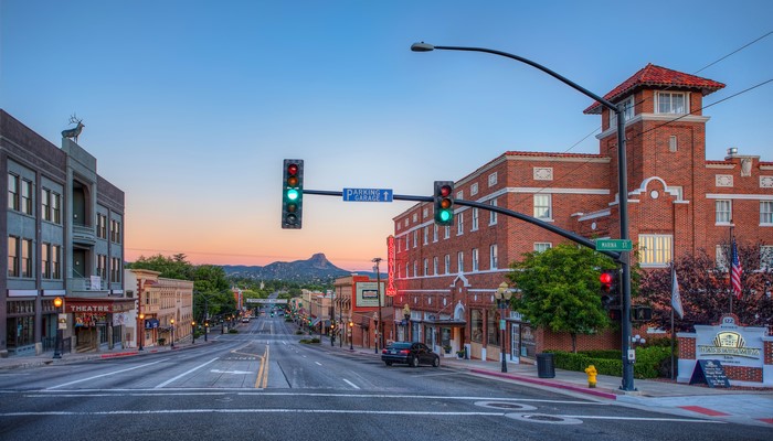 Prescott Arizona Street at Dusk