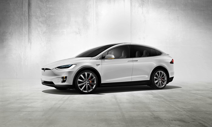 White Tesla Model X Concept Car