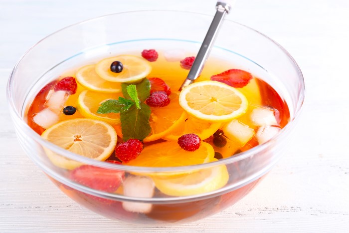 Fruit Punch with Lemons and Berries