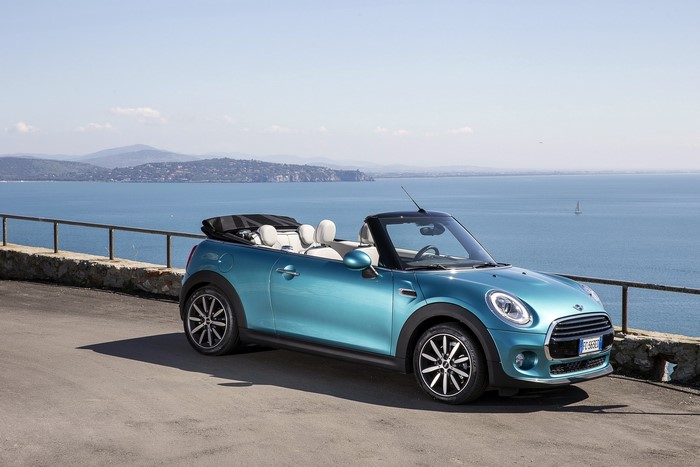 Mini Cooper D Cabrio (F57) convertible by the sea
