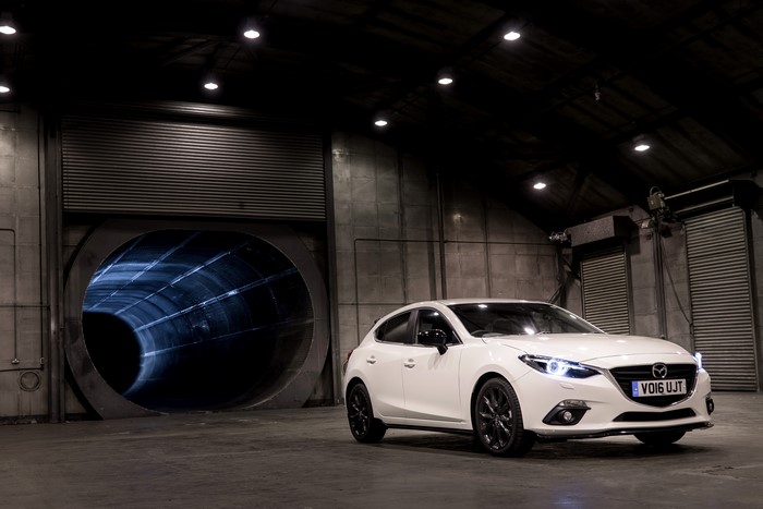 4K 2016 Mazda3 Sport Black (BM) in a tunnel