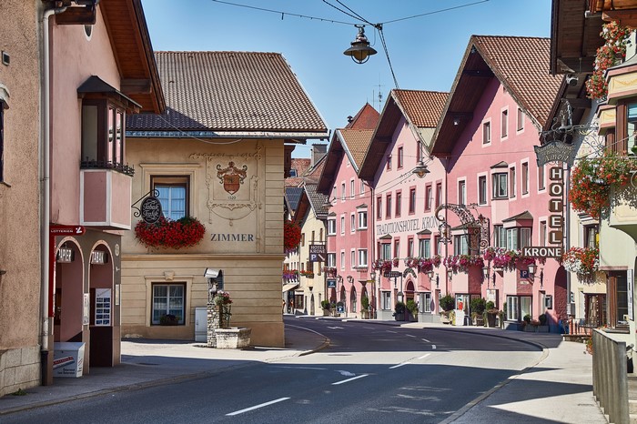Street in Matrei am Brenner, Austria