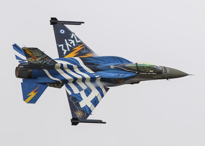 F-16 Fighting Falcon with Greek Flag Livery