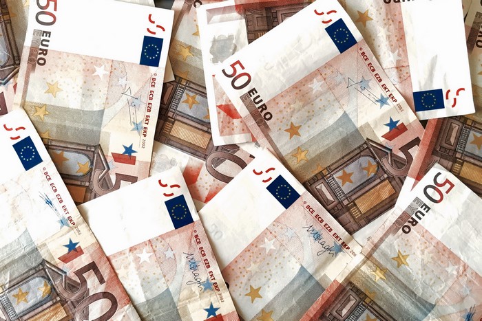 Pile of 50 Euro Banknotes