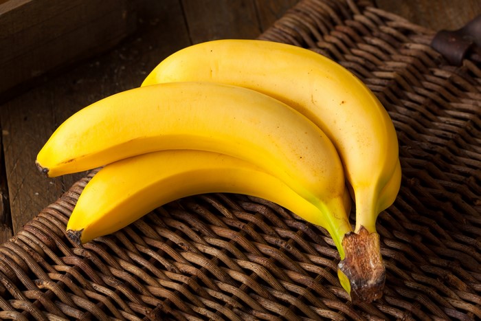 Three Bananas on Wicker