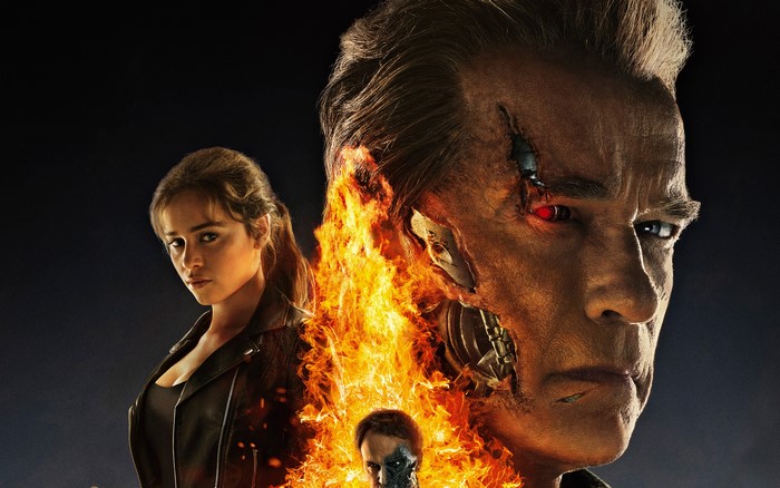 Terminator Genisys Poster with Arnold Schwarzenegger and Emilia Clarke