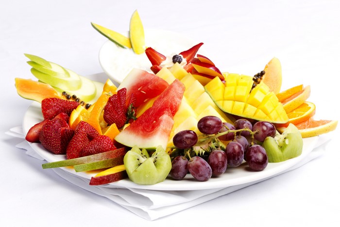 Fruit Platter with Grapes, Watermelon, Kiwi, and Strawberries