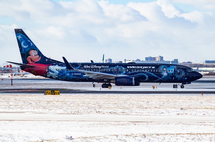 WestJet Boeing 737-800 with Walt Disney World livery