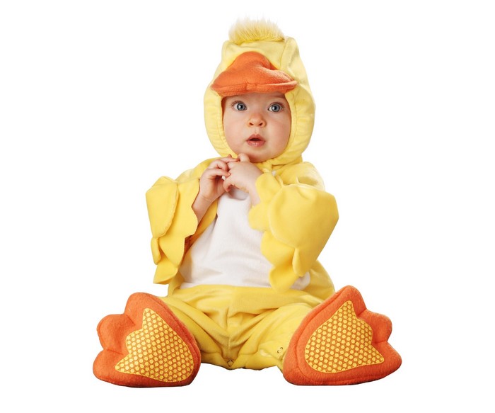 Baby in a duck costume