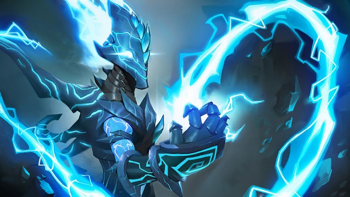 Razor from DOTA 2 casting lightning magic