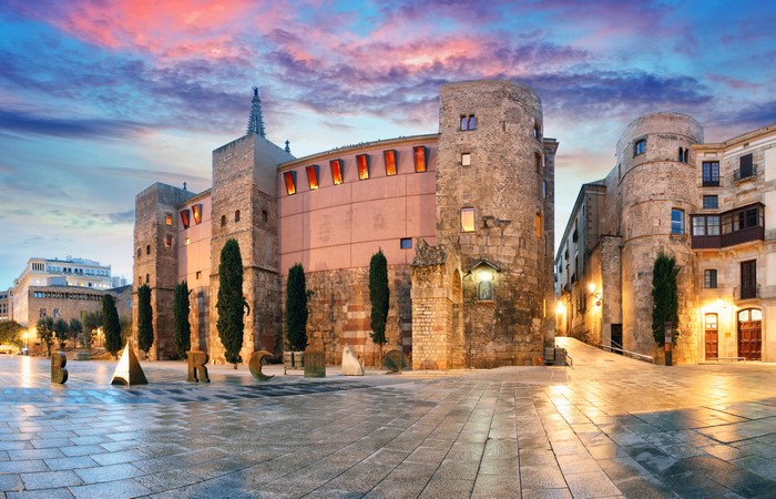 Barcelona Gothic Quarter at Dusk