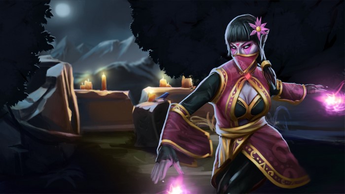 Templar Assassin from DOTA 2 casting magic