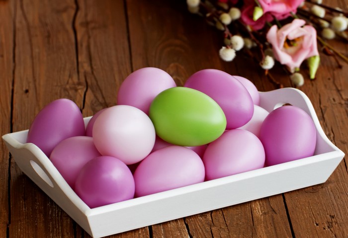 Easter Eggs in a Tray