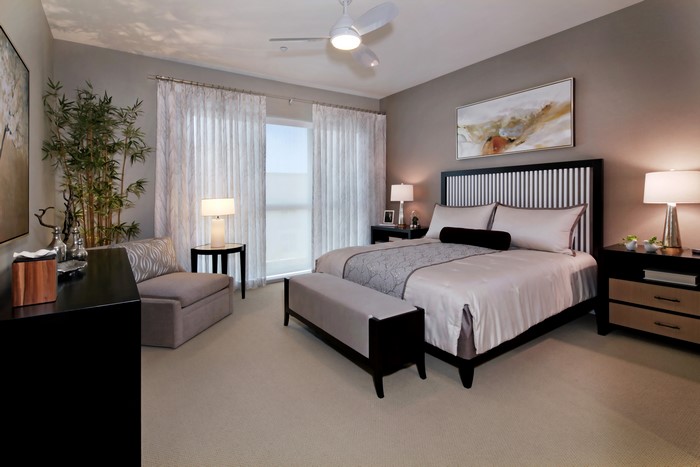Bedroom Interior Design with Bed and Armchair