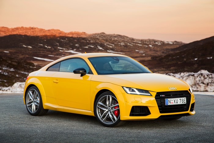 Yellow Audi TTS Coupe