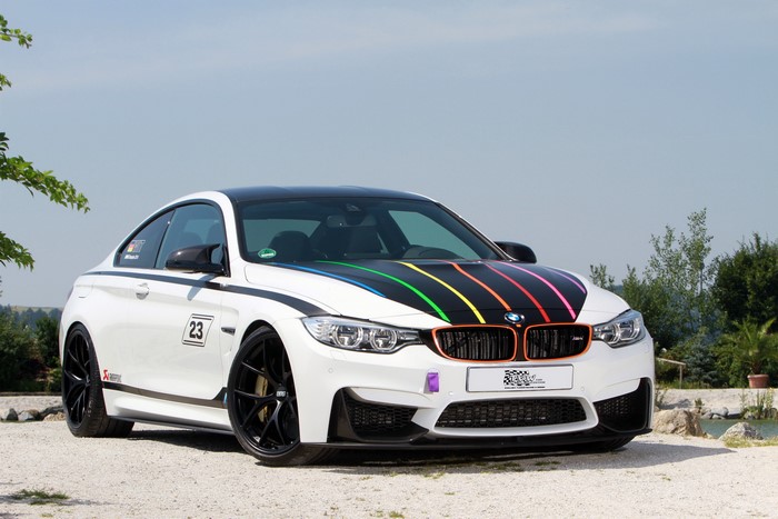 BMW M4 DTM Champion Edition F82 with rainbow stripes