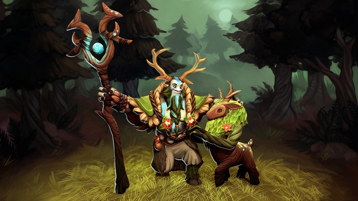 Nature's Prophet from DOTA 2 with a fawn
